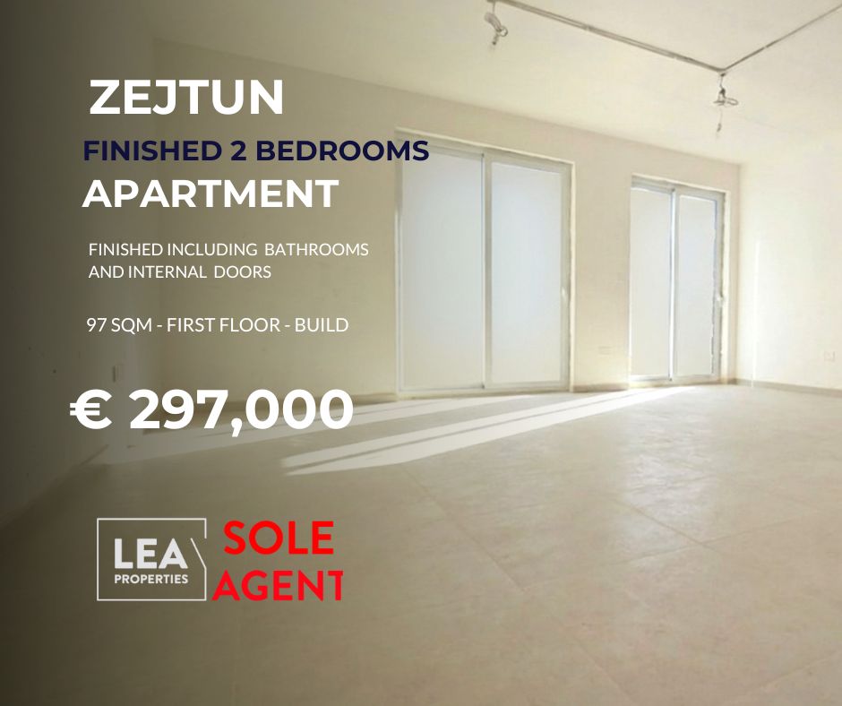 Lucienne Cassar - Lea Properties Facebook ad: SOLE AGENT- ZEJTUN FULLY FINISHED 2 BEDROOMS APARTMENT