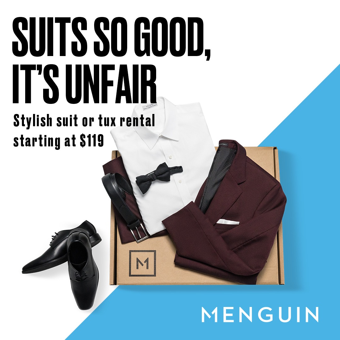 Menguin Tuxedos Facebook ad from Aug 6, 2025