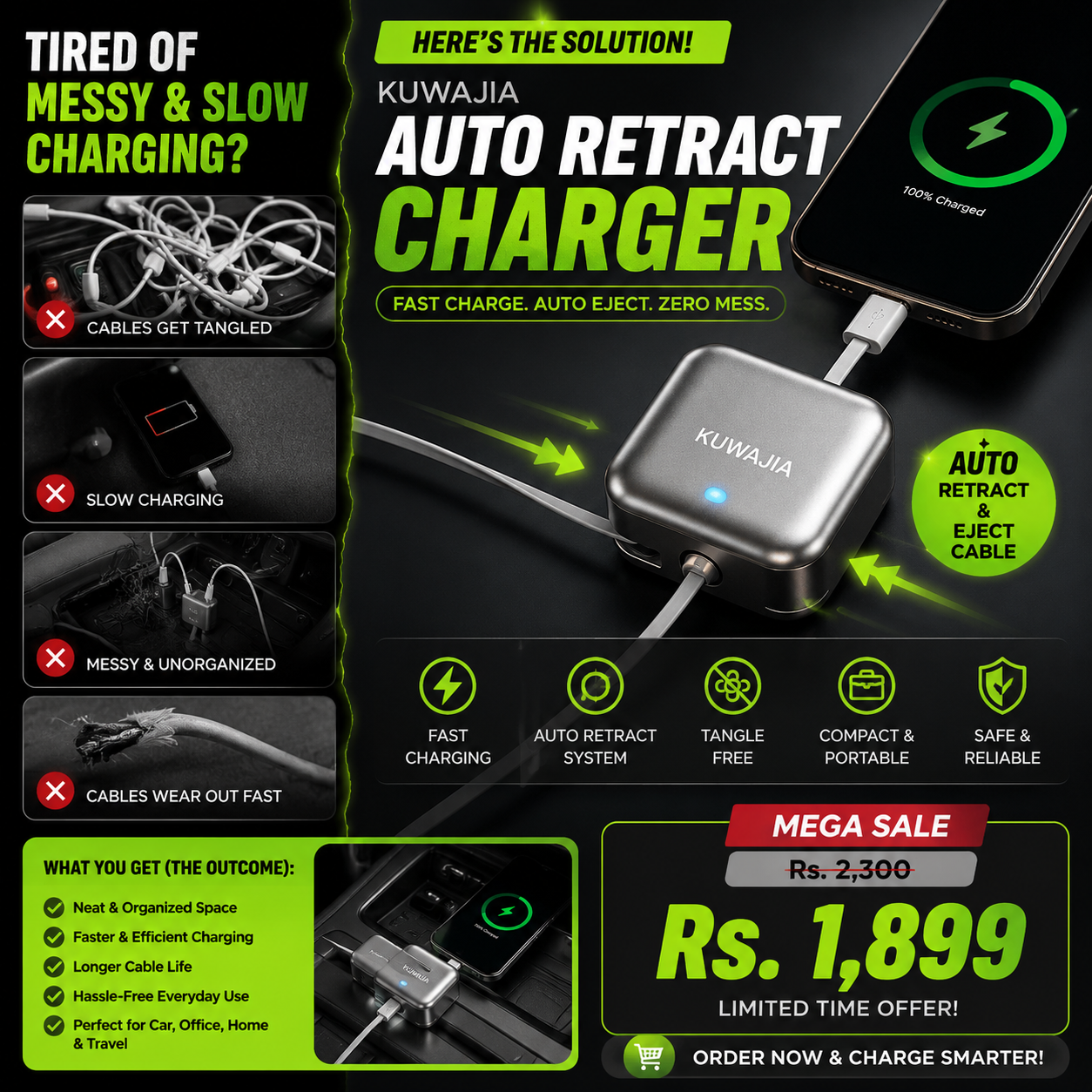 ABJ Home Facebook ad: Say Goodbye to Tangled Charging Cables