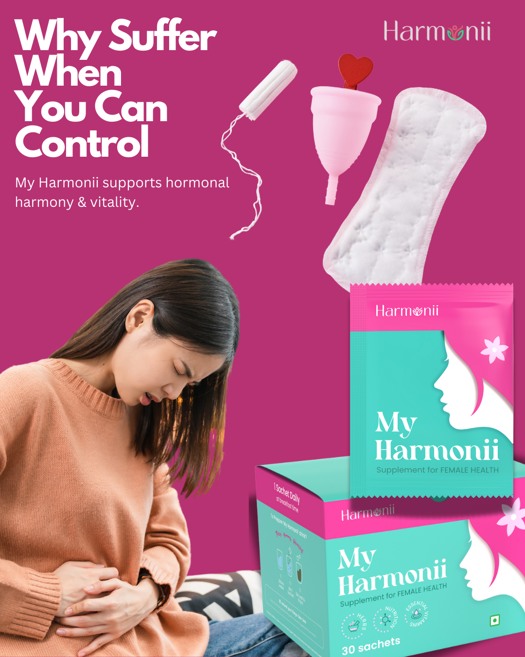 Harmonii - Women Health Facebook ad from Feb 27, 2026
