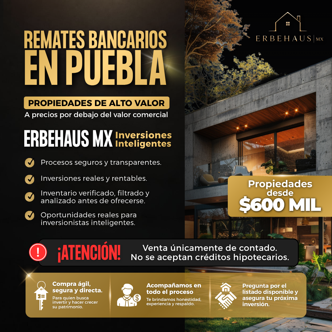 Erbehaus mx Facebook ad: Invierte en remates bancarios