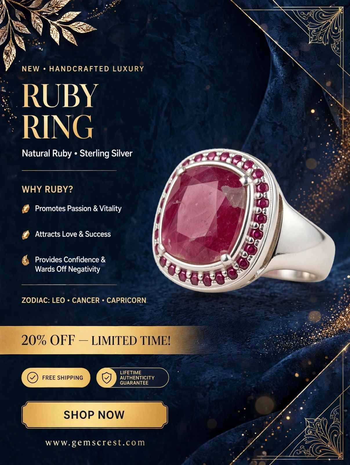Gemscrest.com Facebook ad
