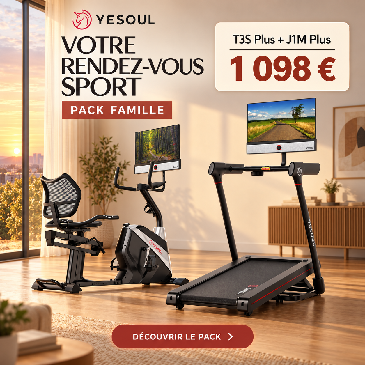 Yesoul Fitness France Facebook ad: Cet été, offrez à votre famille un espace fitness à…