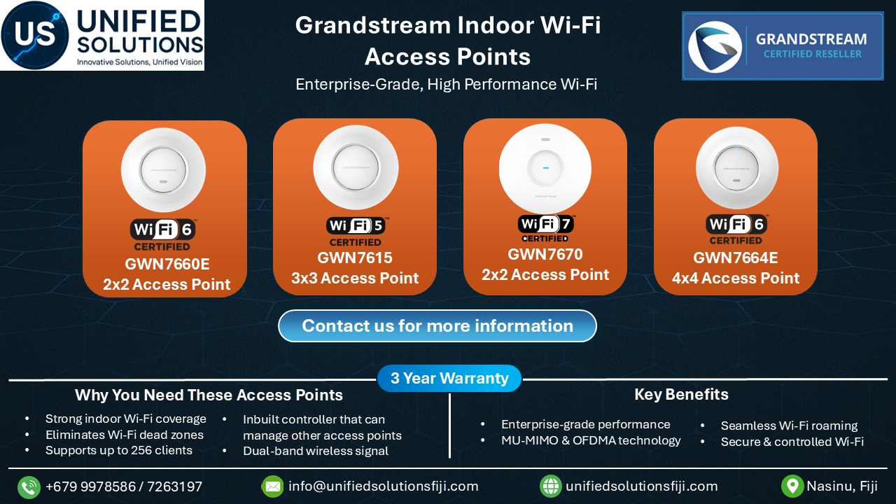 Unified Solutions Fiji Facebook ad: Upgrade Your Indoor Wi-Fi with Enterprise-Grade…