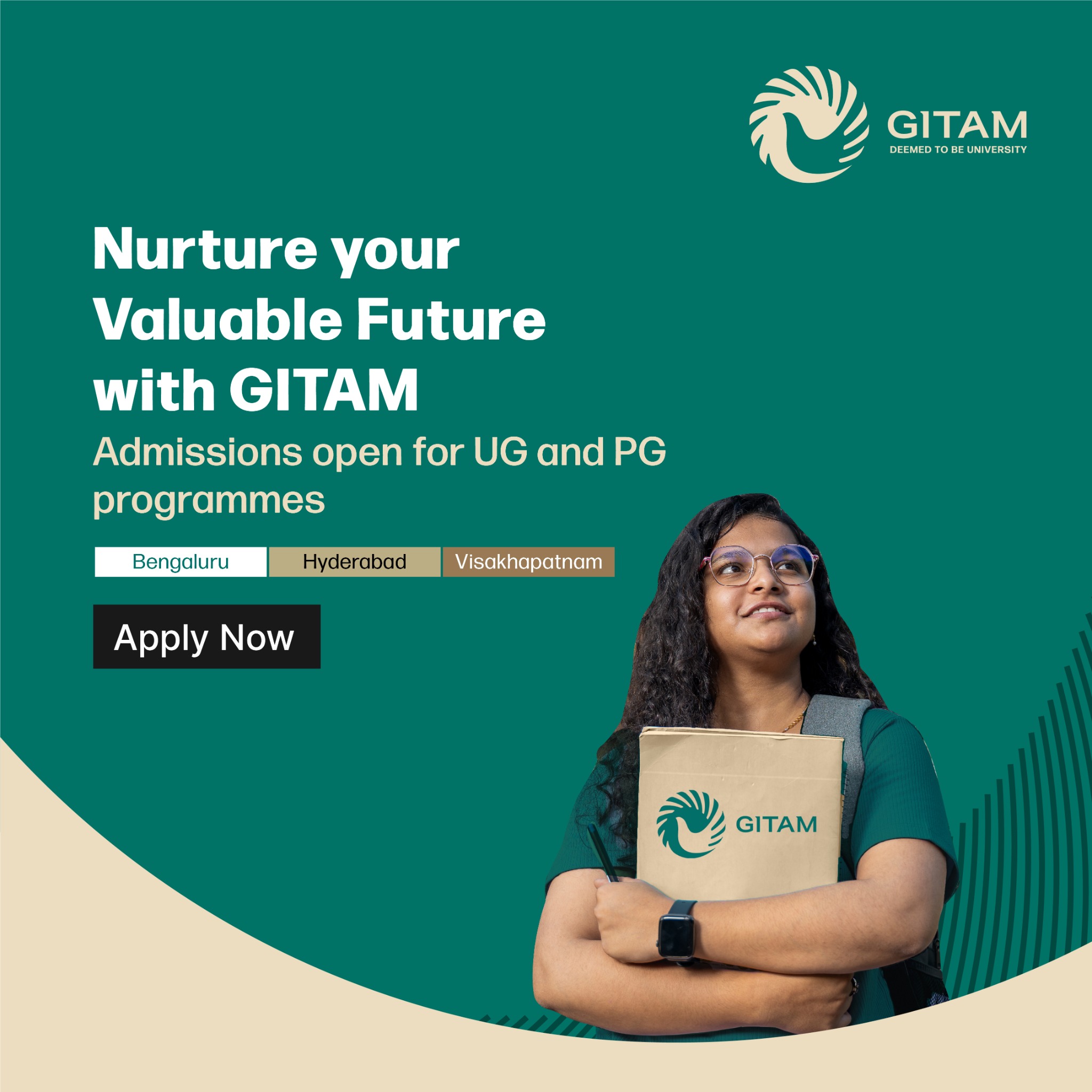 GITAM Deemed University Facebook ad: Get industry-ready with 740+ recruiters & 90,000+ alumni.
