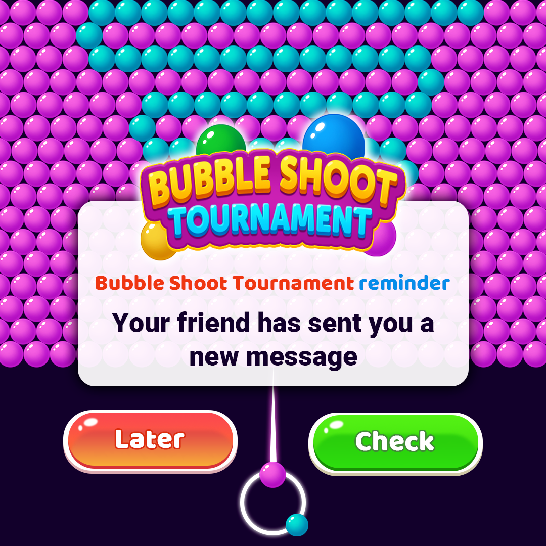Bubble Shoot Tournament Game Facebook ad: Join the bubble battle now