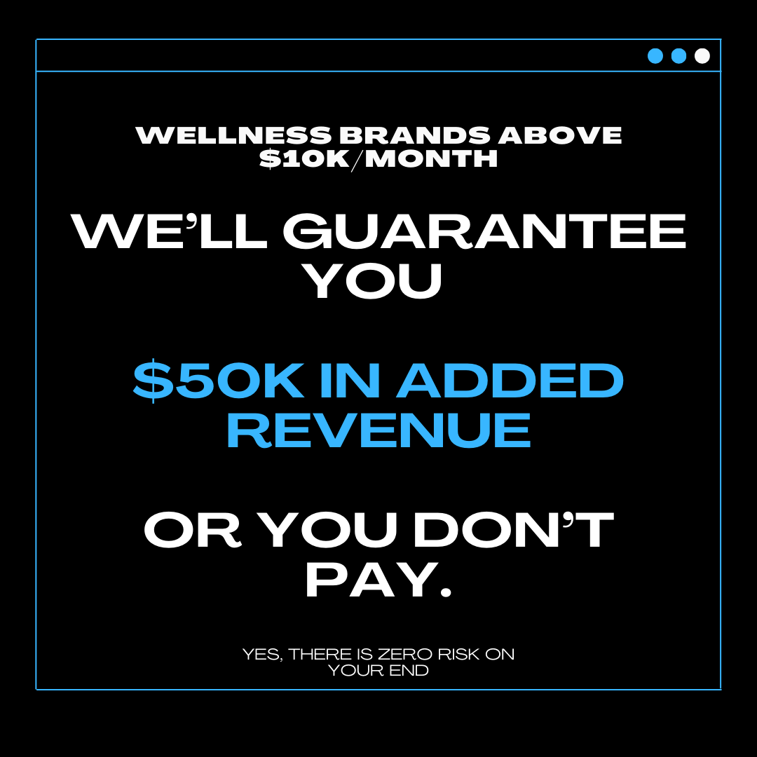 Mayacovarrubiass Facebook ad: Wellness ands above $10k/month