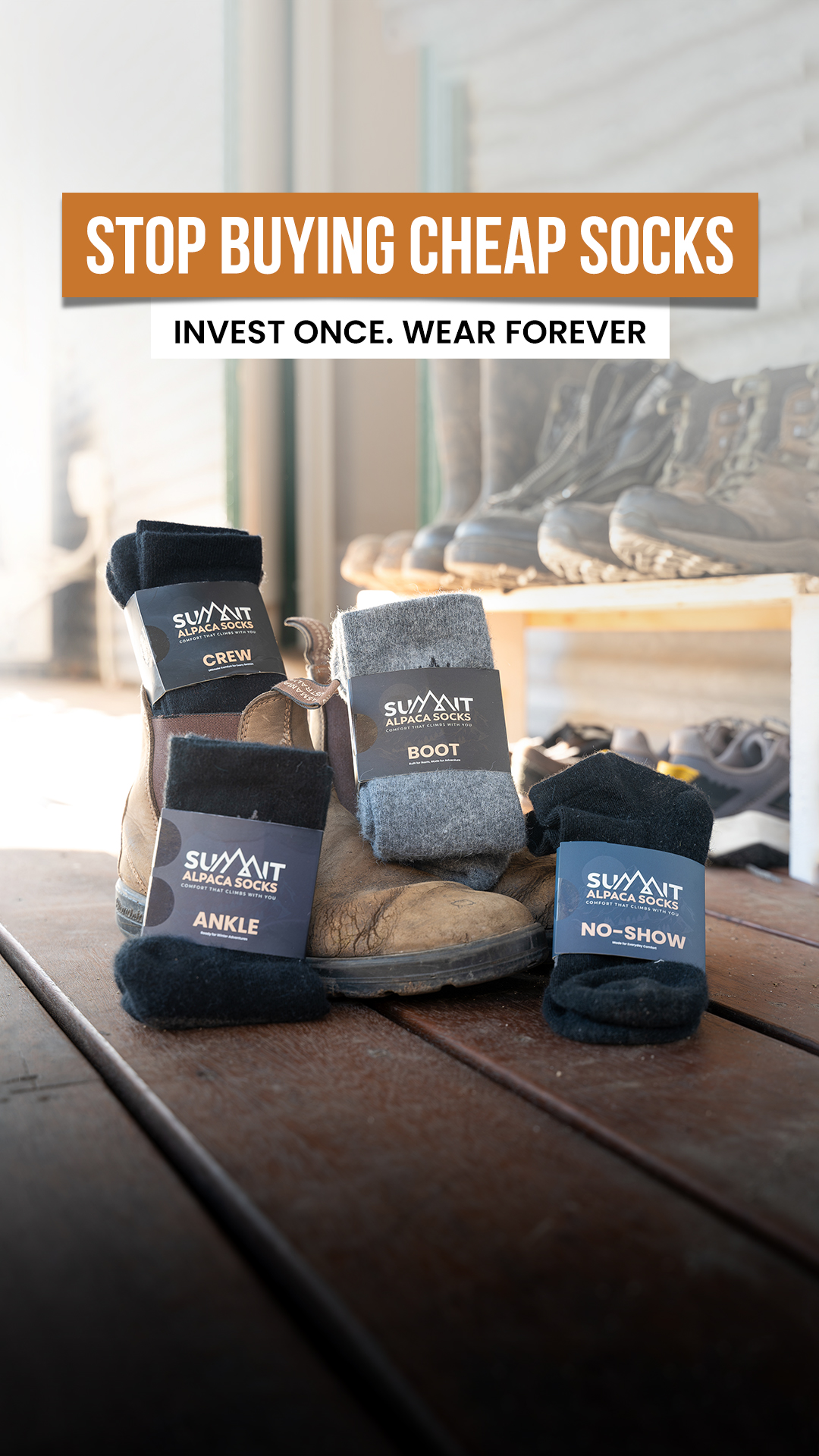 Summit Alpaca Socks Facebook ad