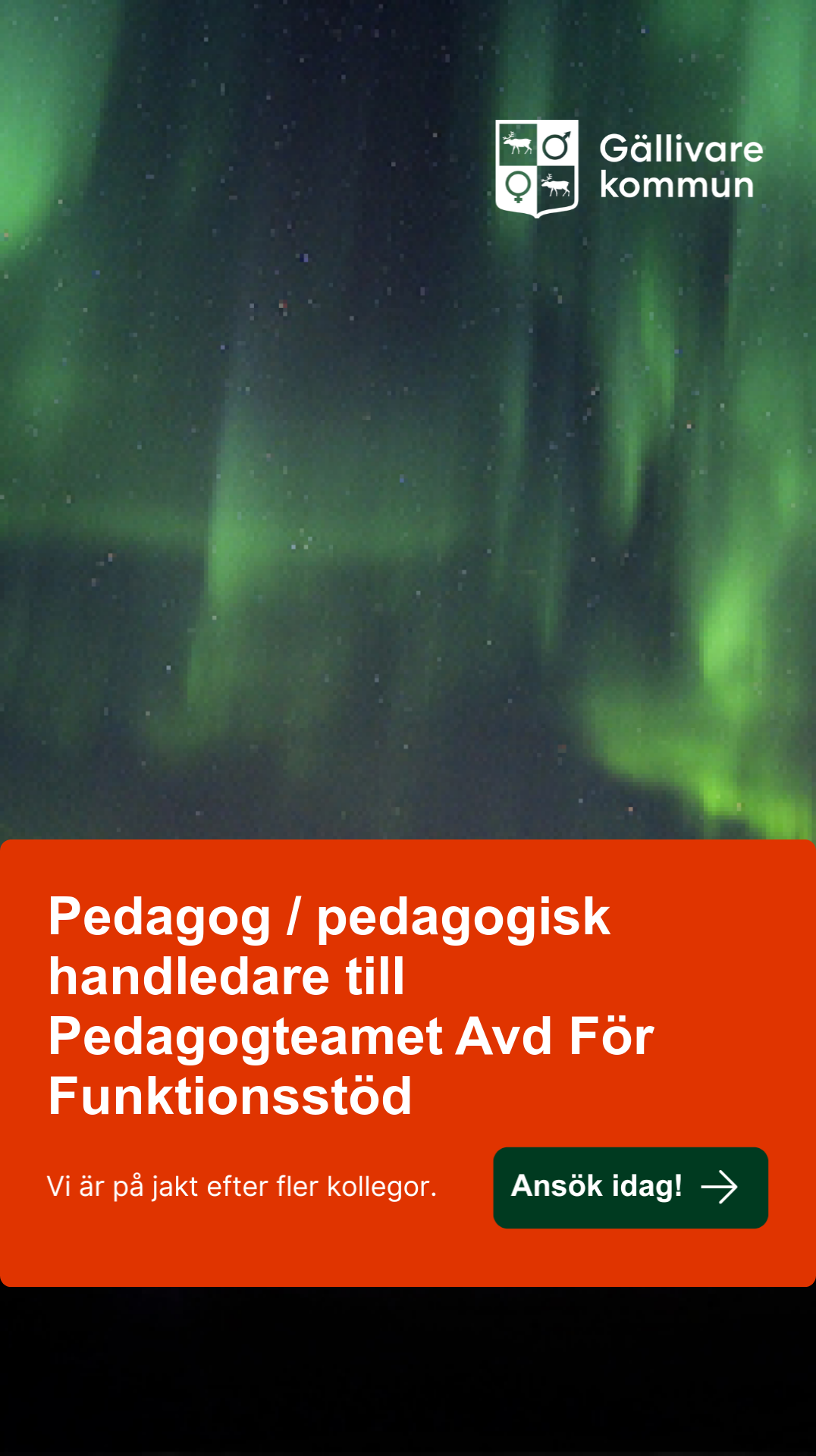 Gällivare kommun Facebook ad from Feb 20, 2026