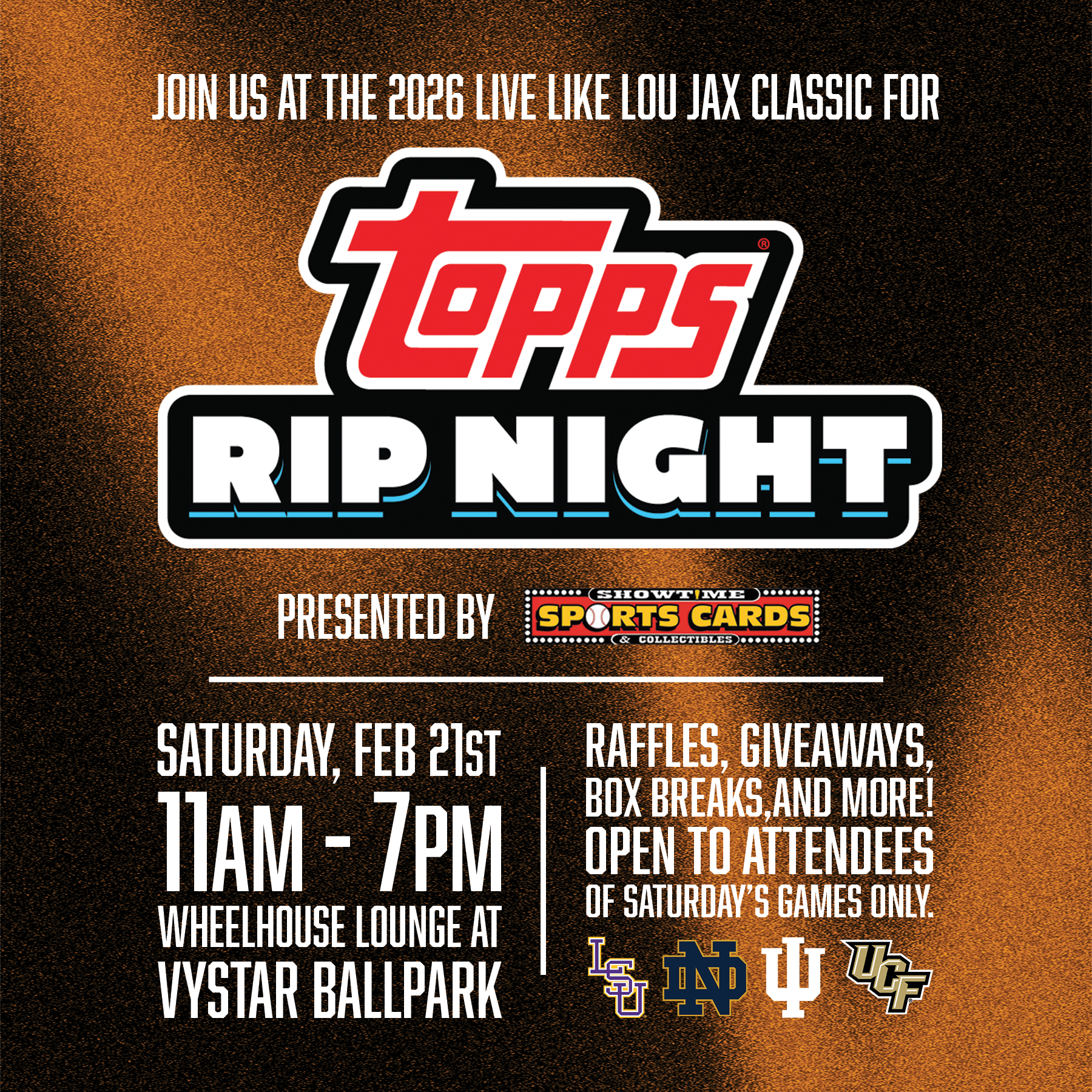 Live Like Lou Jax College Baseball Classic Facebook ad