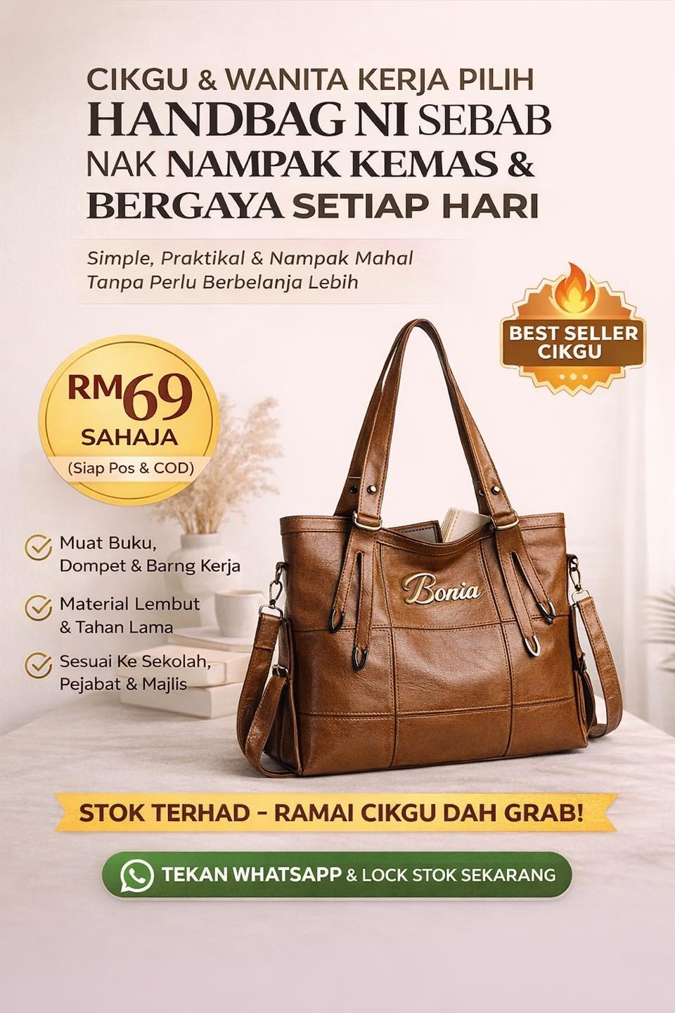 HandBag Collection Facebook ad: NAMPAK MEWAH, HARGA BAJET