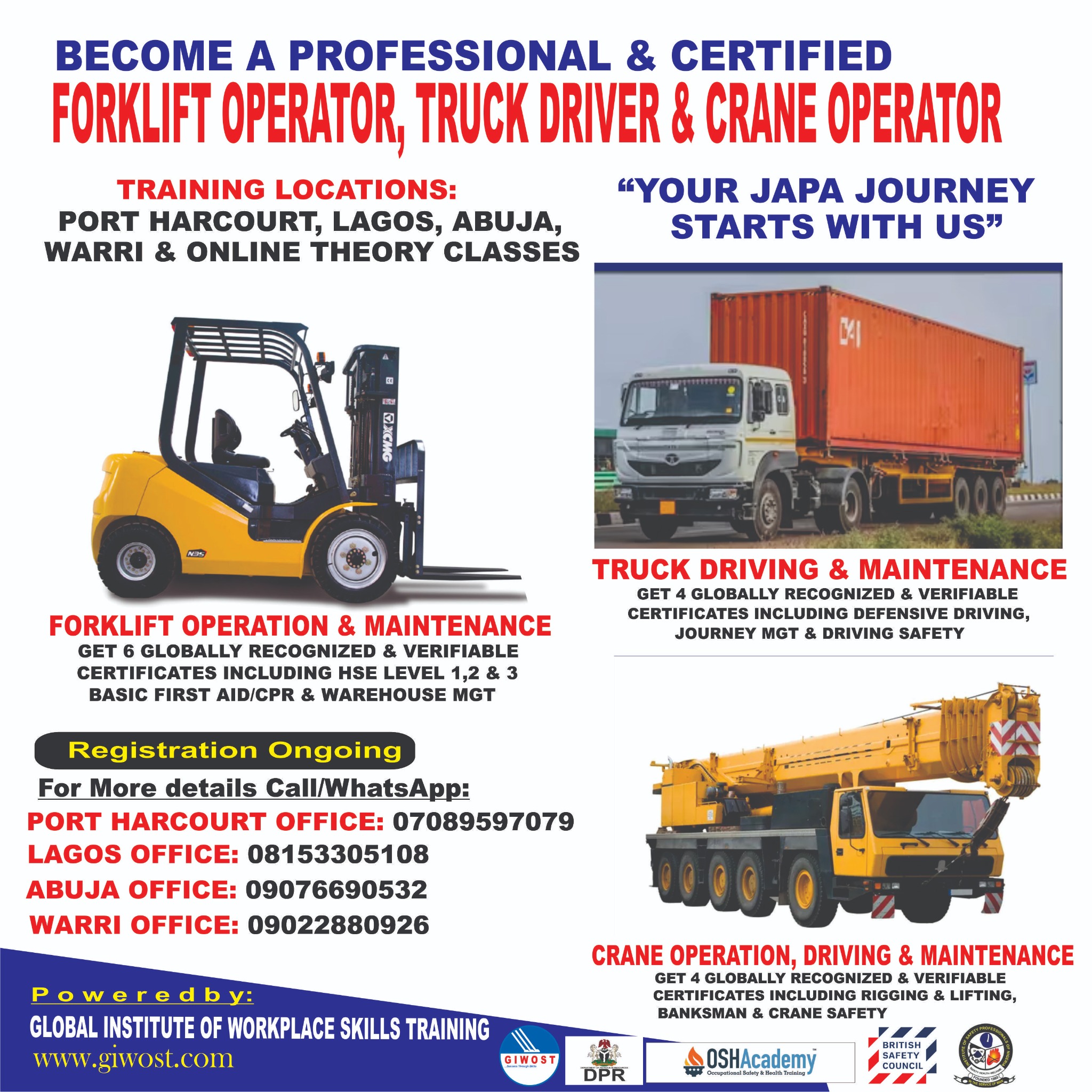 Global Institute of Workplace Skills Training Facebook ad: YOUR JAPA JOURNEY START WITH US