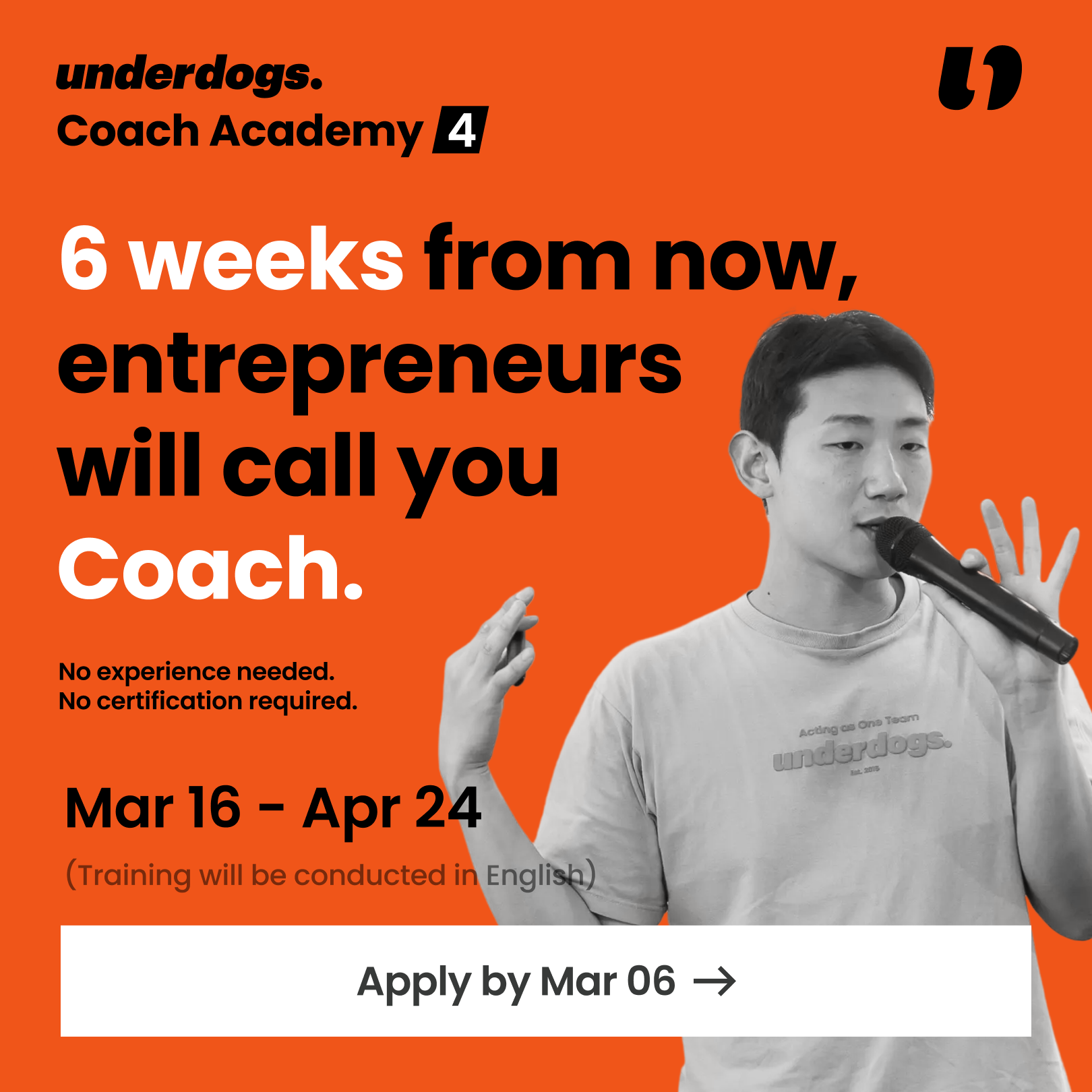 언더독스 - Underdogs Facebook ad: UCA Global Coach Academy, Cohort 4 Applications Now Open…