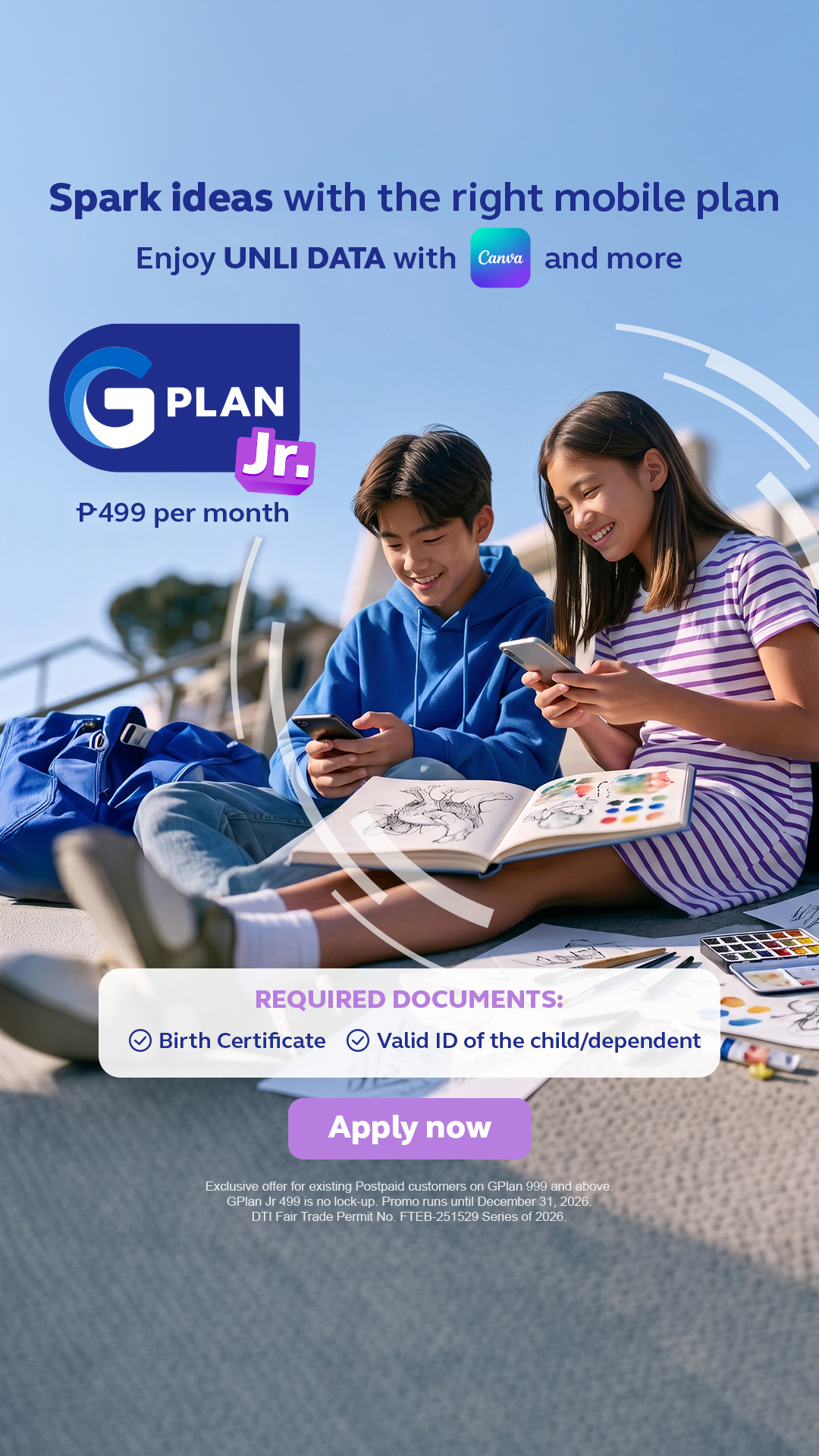 Globe Telecom Facebook ad: Get GPlan Jr. now