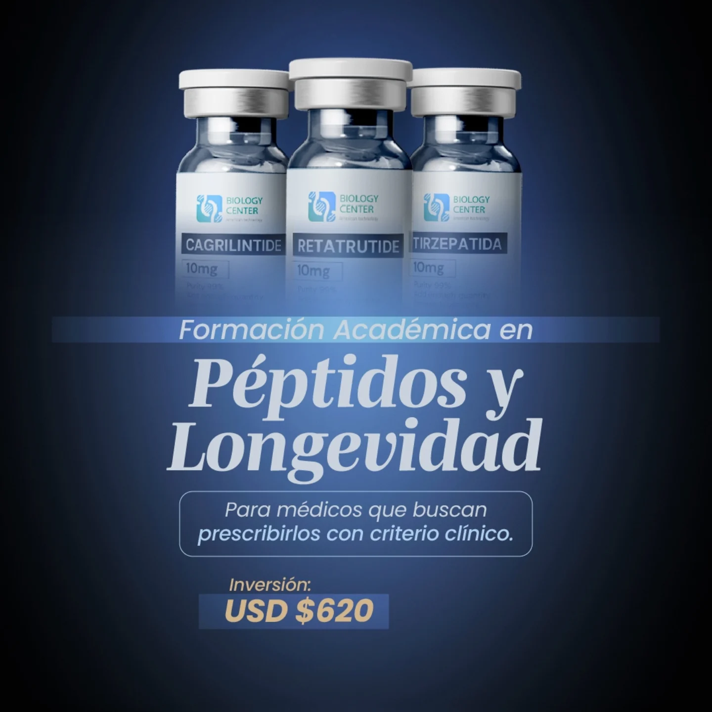 Carolina Rodríguez MD, Longevity Medicine Facebook ad: EL PELIGRO DE LOS PÉPTIDOS SIN SUPERVISIÓN MEDICA!