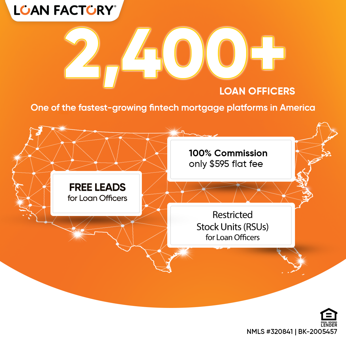 Loan Factory - Mortgage Jobs & Careers Facebook ad: More leads. More control. More growth