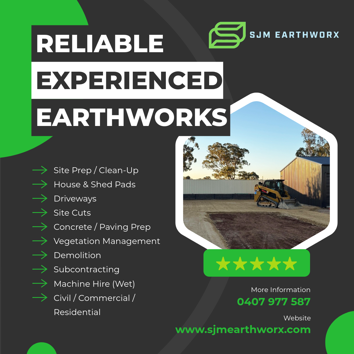 SJM Earthworx Facebook ad: Chat in Messenger