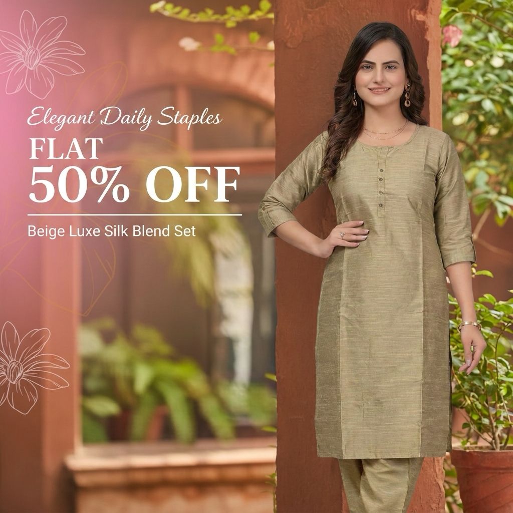 Sakta.com Facebook ad: Elegant Co-ord Set in Linen Cotton
