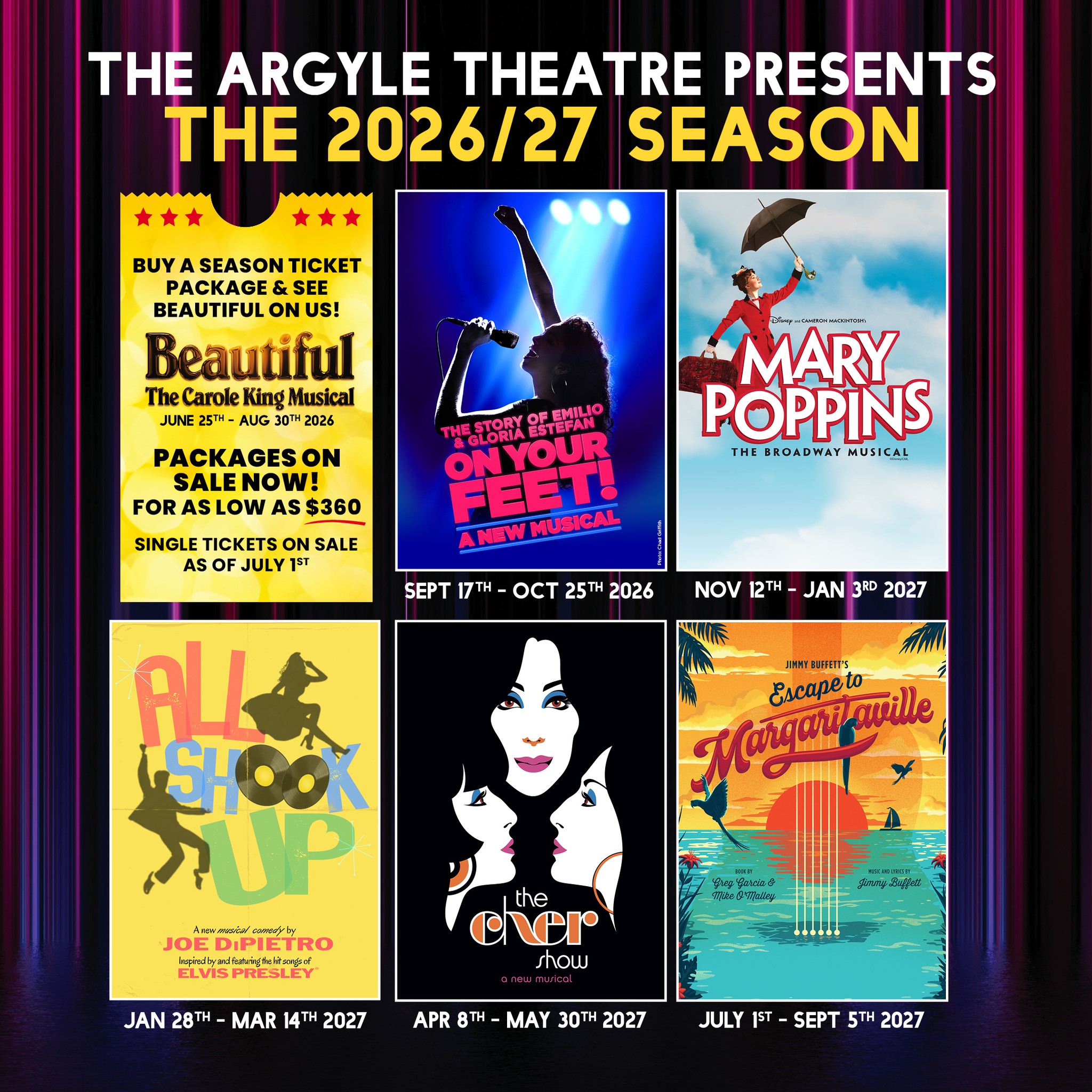 The Argyle Theatre at Babylon Village Facebook ad: Main Stage Shows | Argyle Theatre