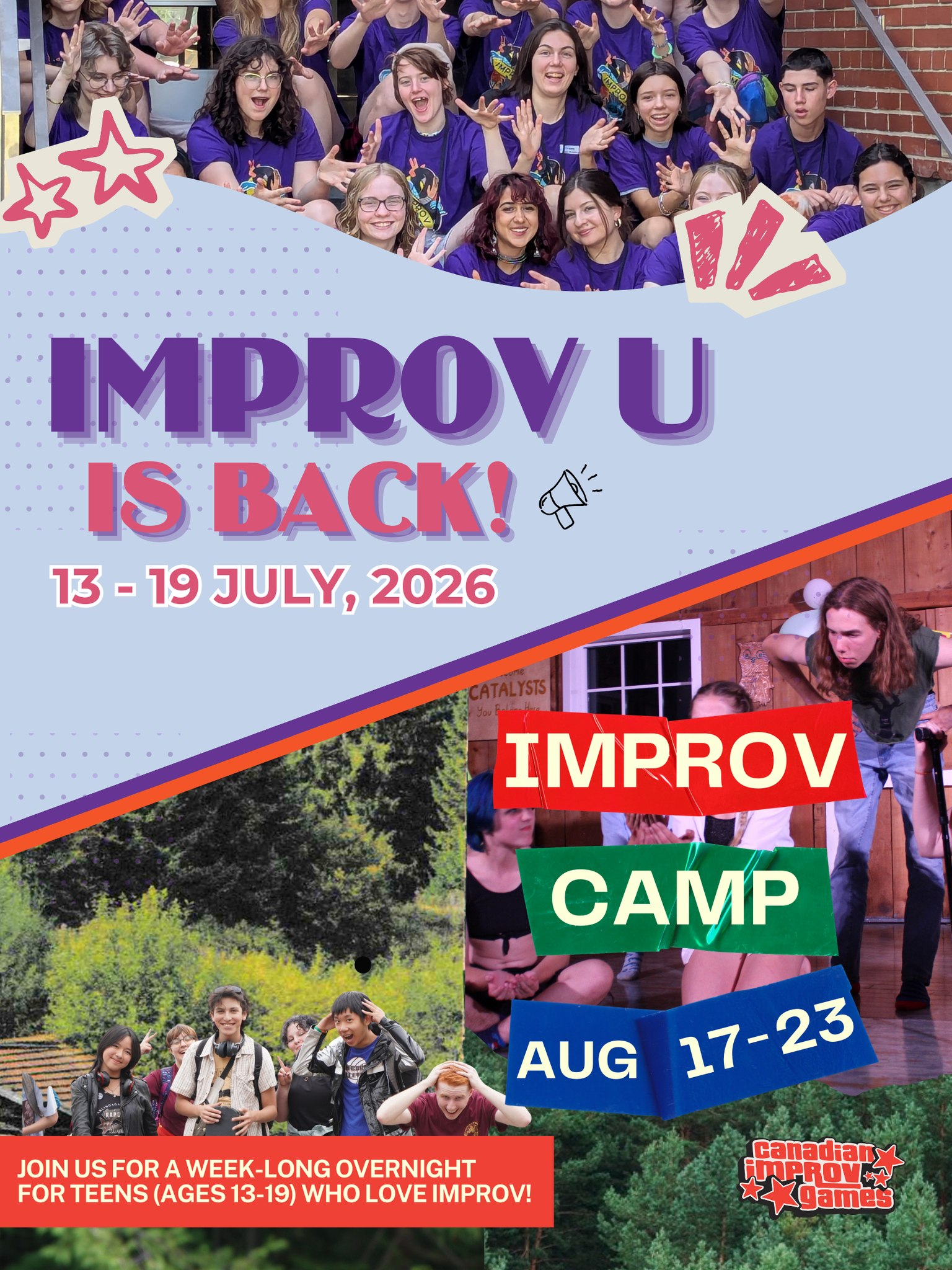 Canadian Improv Games Facebook ad: Summer Camps - Canadian Improv Games