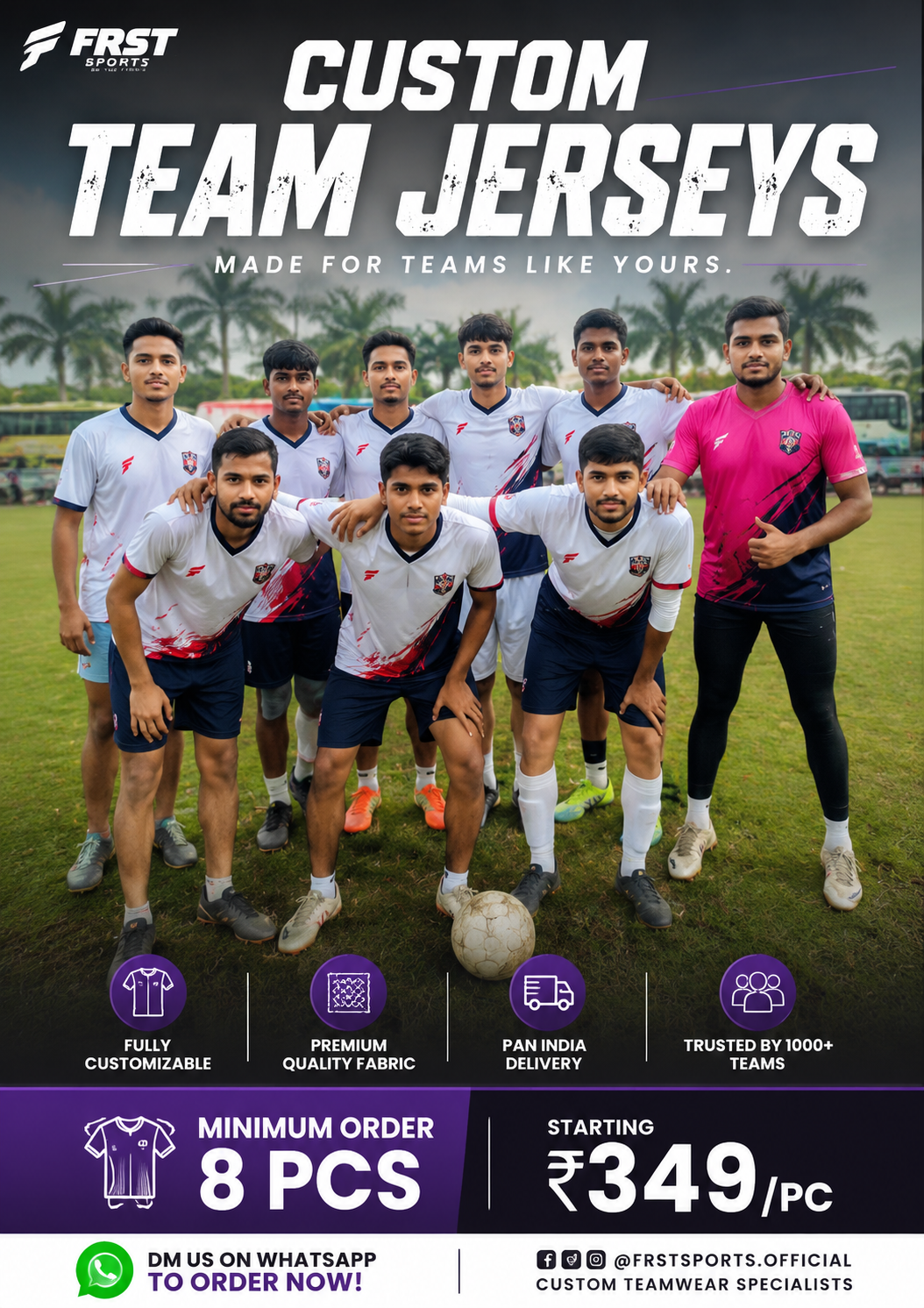 Frst Sportswear Facebook ad: Custom Team Jerseys | Min. 8 PCS