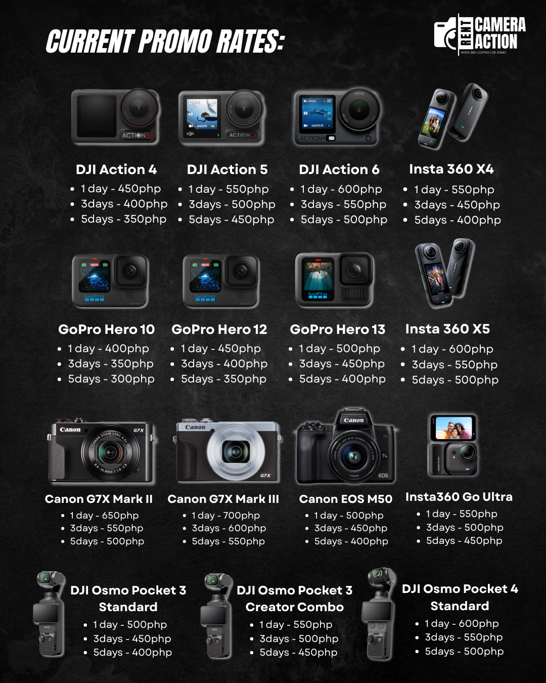 Rent Camera Action - Cebu Facebook ad: Rent a Camera in Cebu, For as low as ₱300/day!