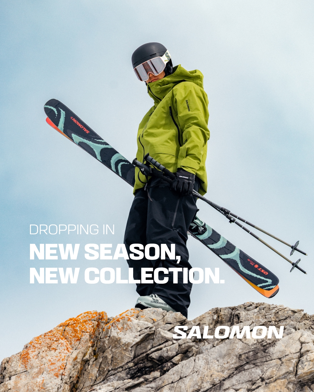 Salomon Freeski Facebook ad: Dropping In. New Season, New Collection.