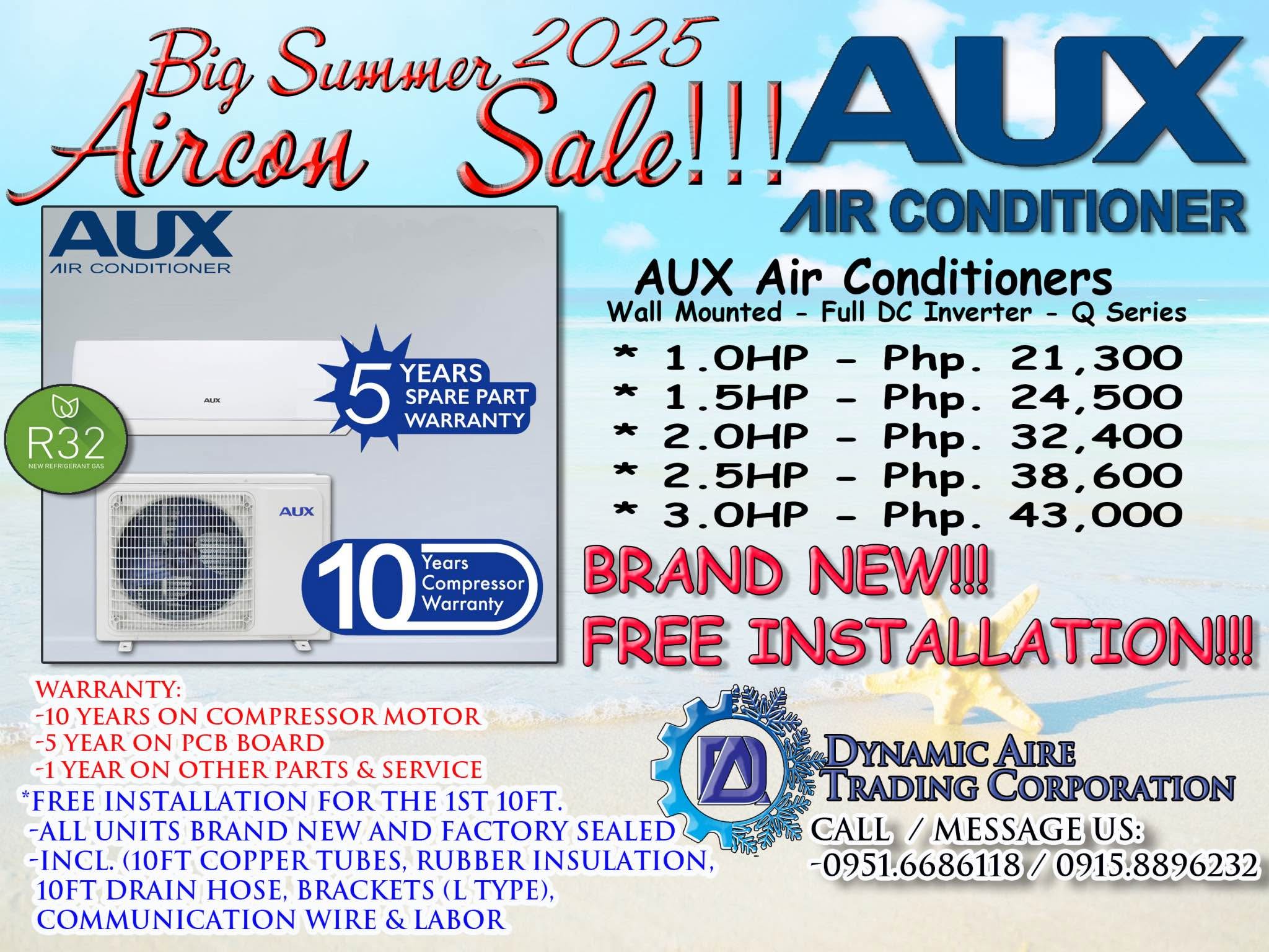John Lim Facebook ad: FOR SALE! AUX AIRCON (BRAND NEW)
