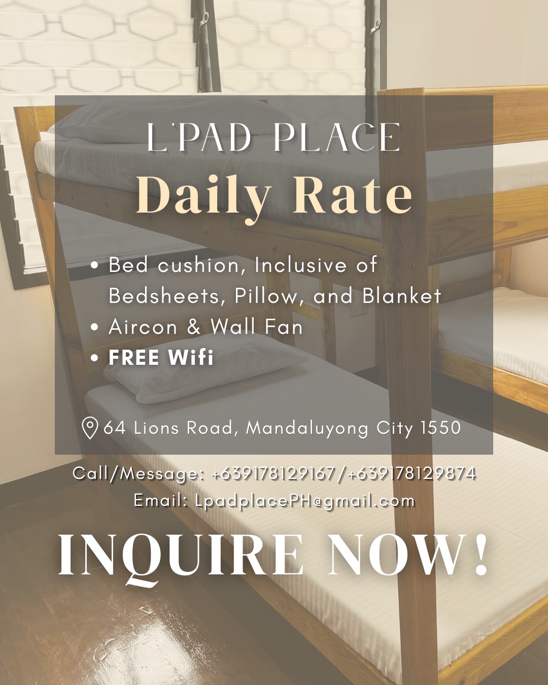 L'Pad Place Facebook ad: Daily Rate!