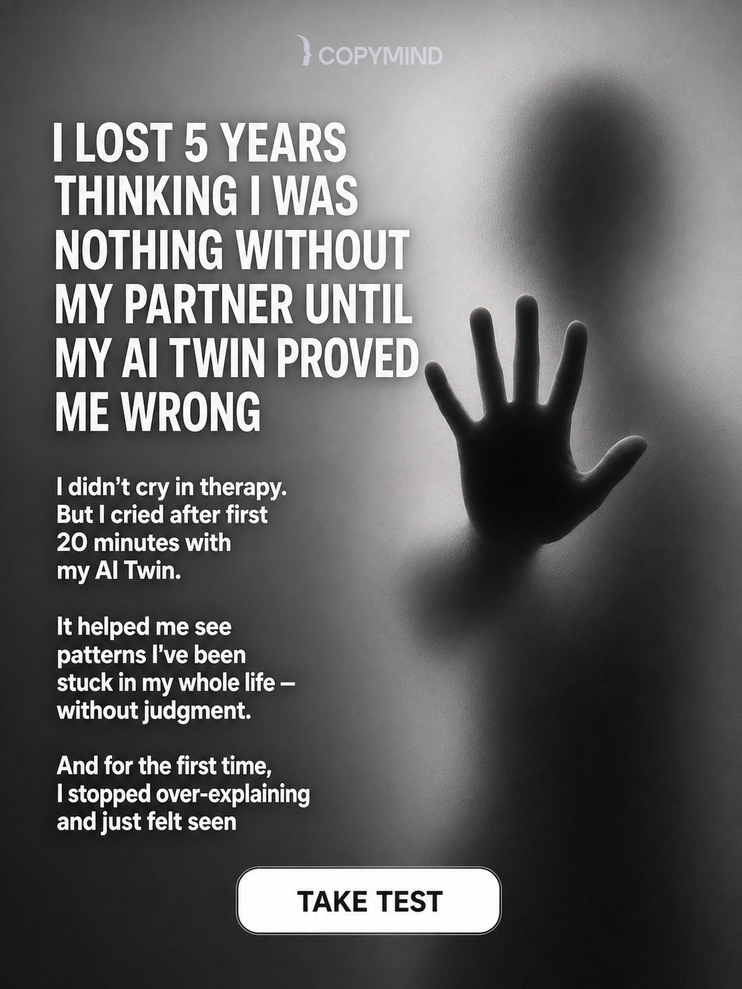Copymind: AI twin for therapy Facebook ad