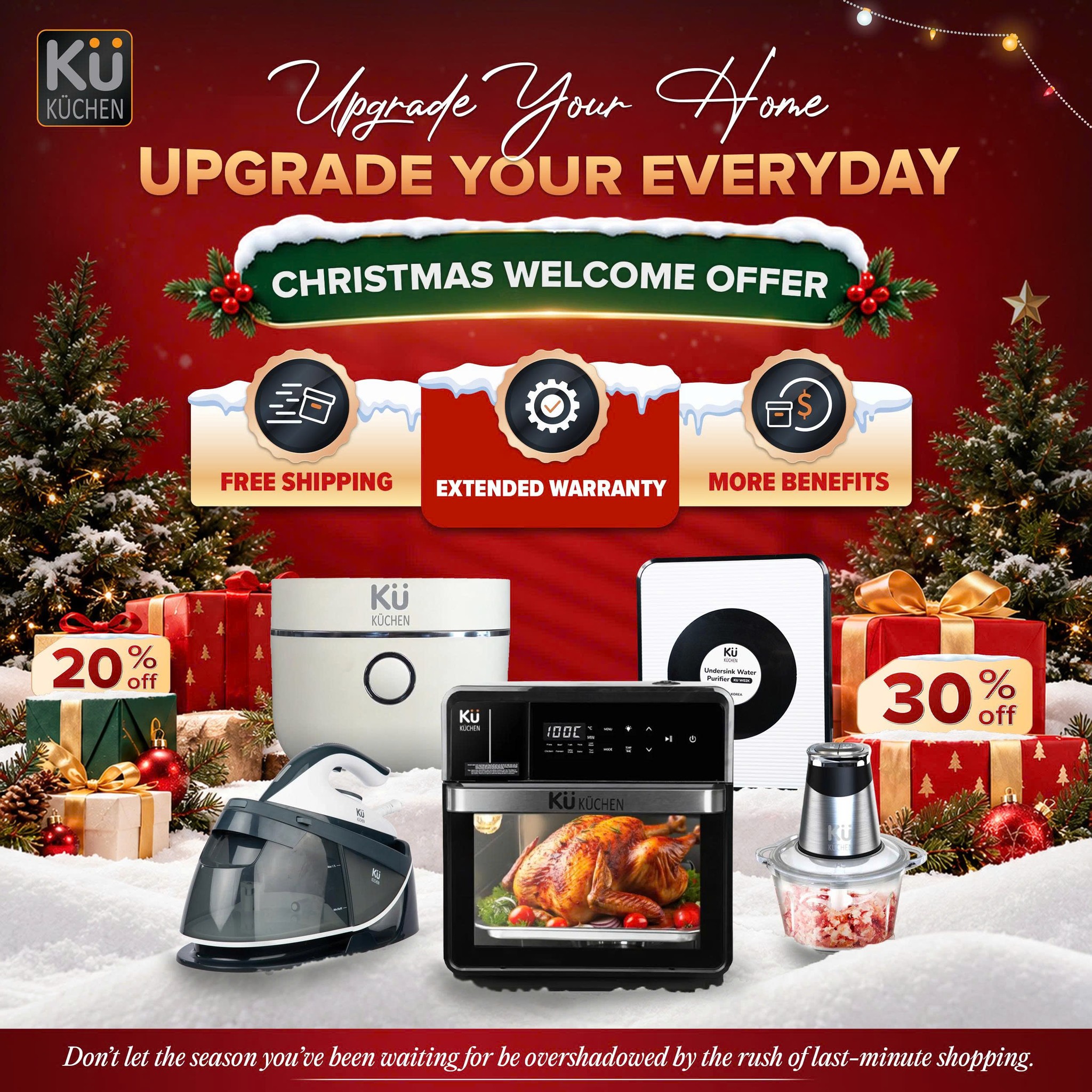 Kuchen German Facebook ad: CHRISTMAS WELCOME OFFER | UPGRADE YOUR HOME, UPGRADE…