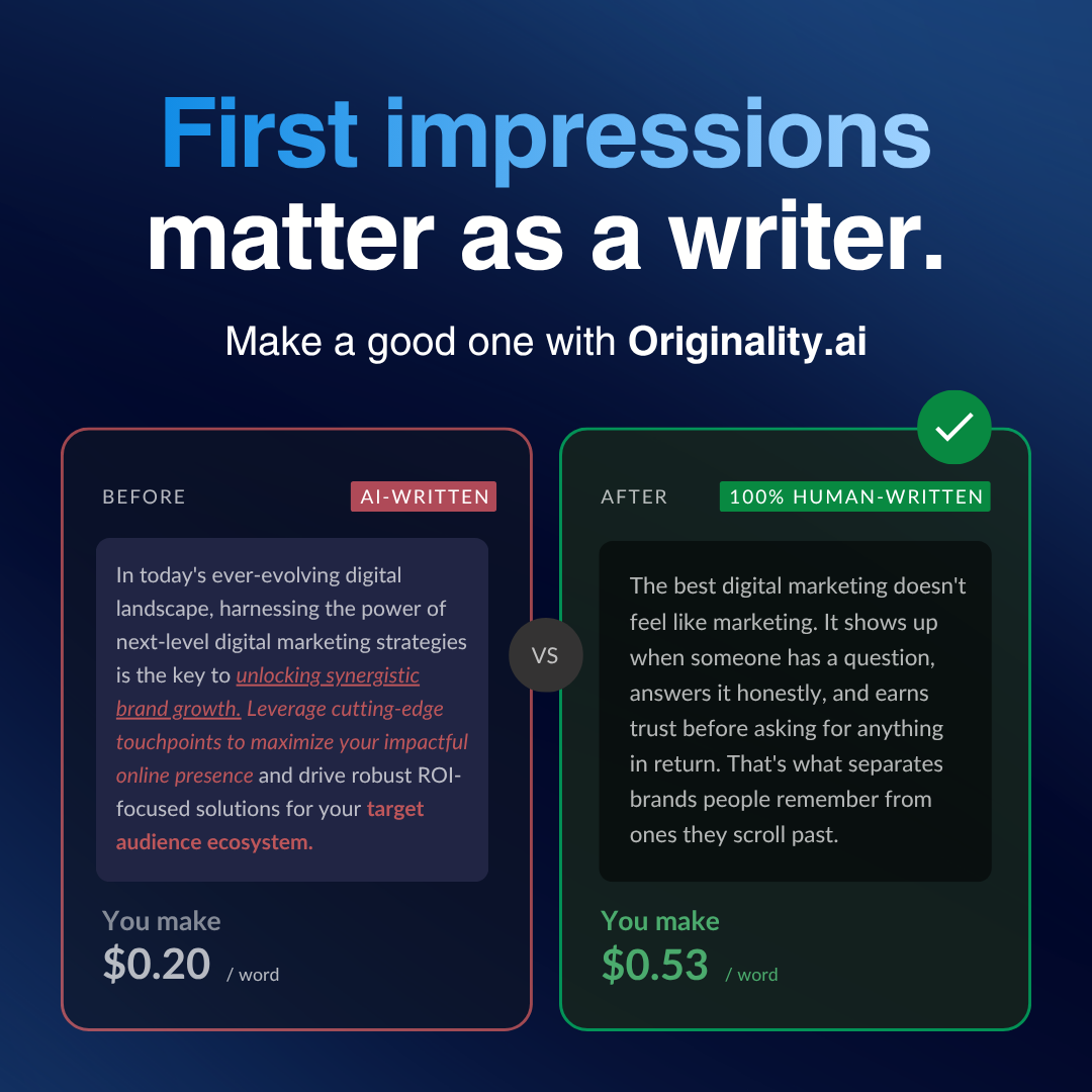 Originality.AI - AI Detection and Plagiarism Checking Facebook ad