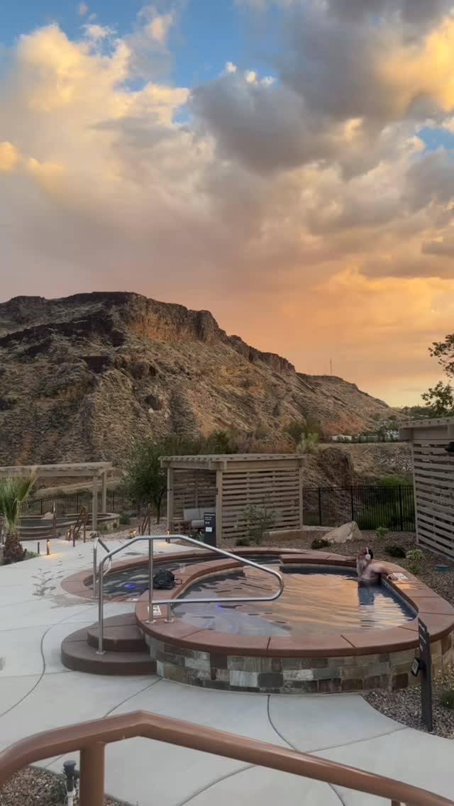 Zion Canyon Hot Springs Facebook ad: Golden desert light, crisp canyon air, and moments…