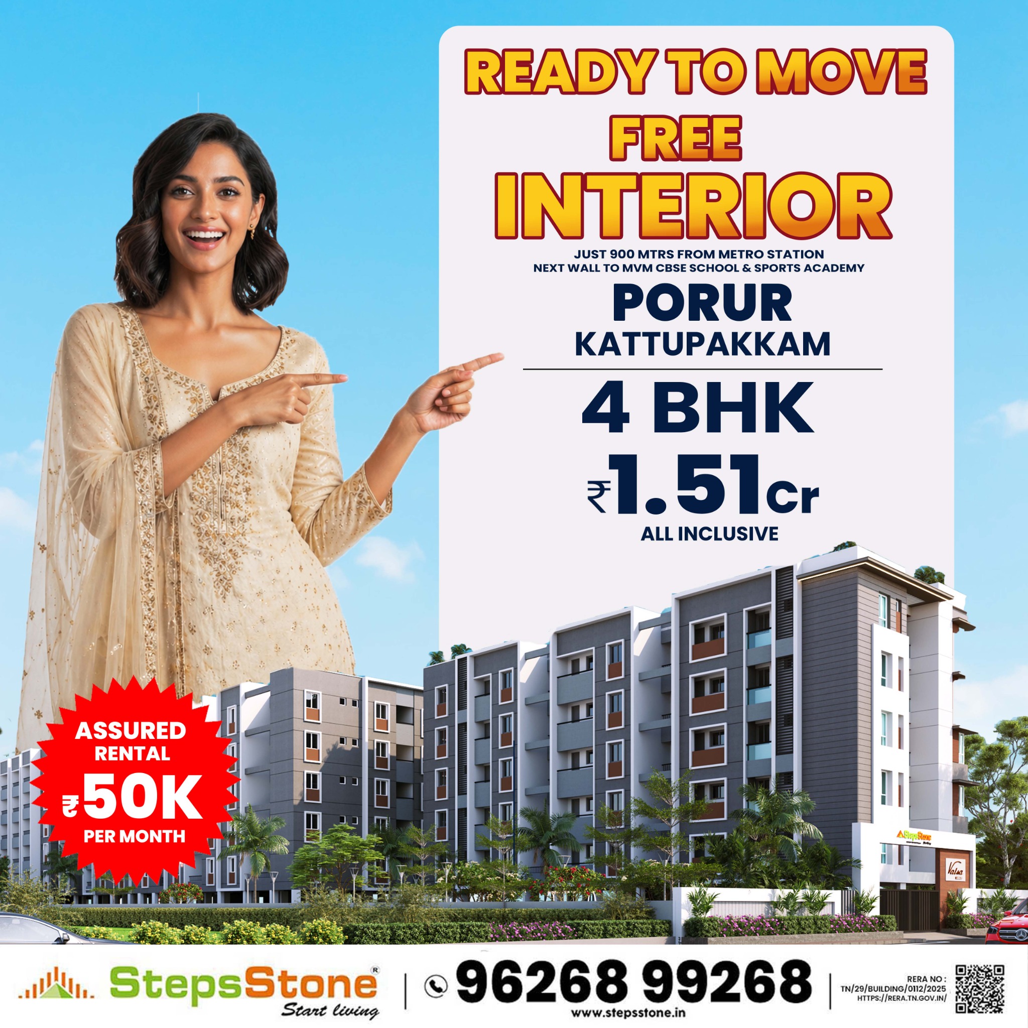 StepsStone Promoters Pvt. Ltd Facebook ad: 900 Mrts From Metro Station