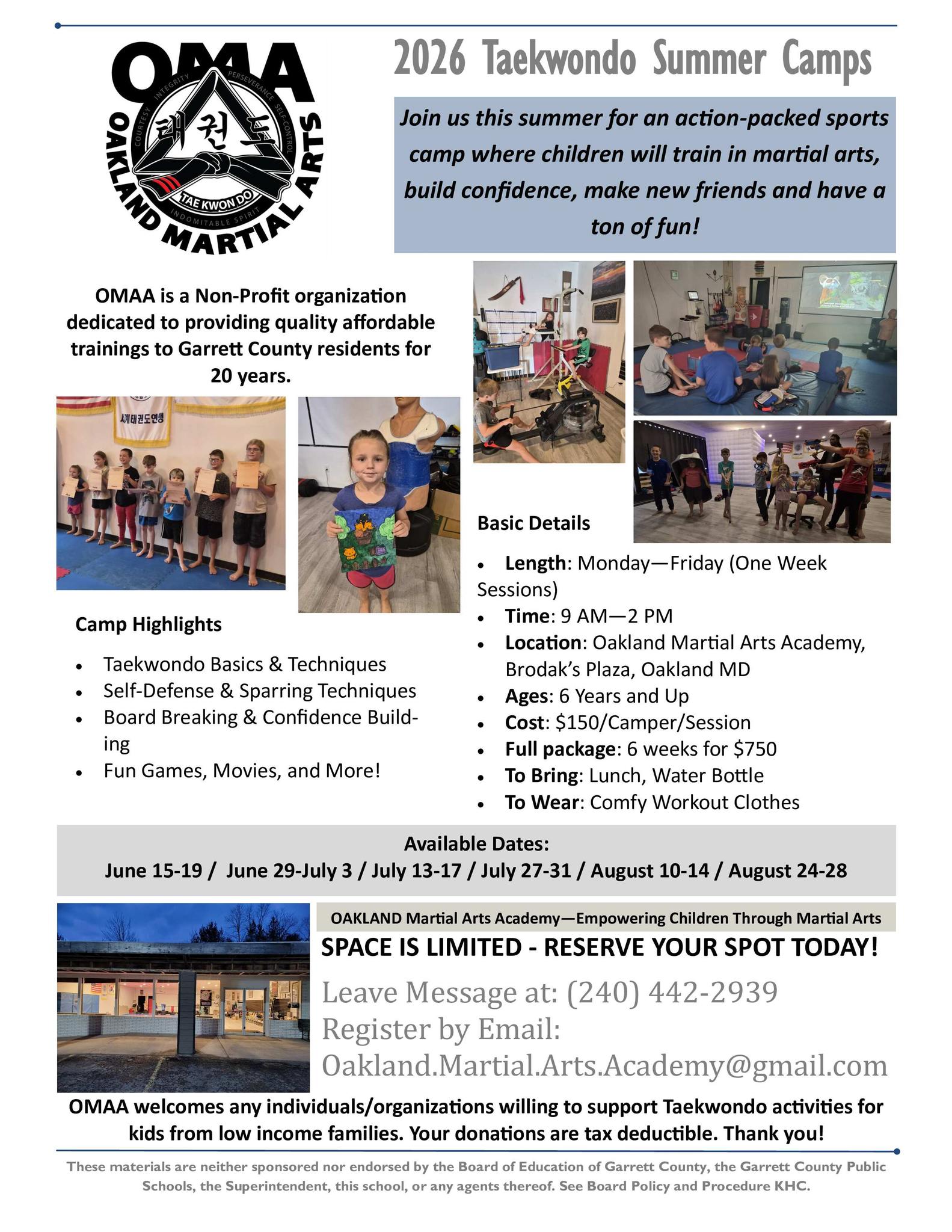 Oakland Martial Arts: Tae Kwon Do Facebook ad: Oakland Martial Arts Academy INC.