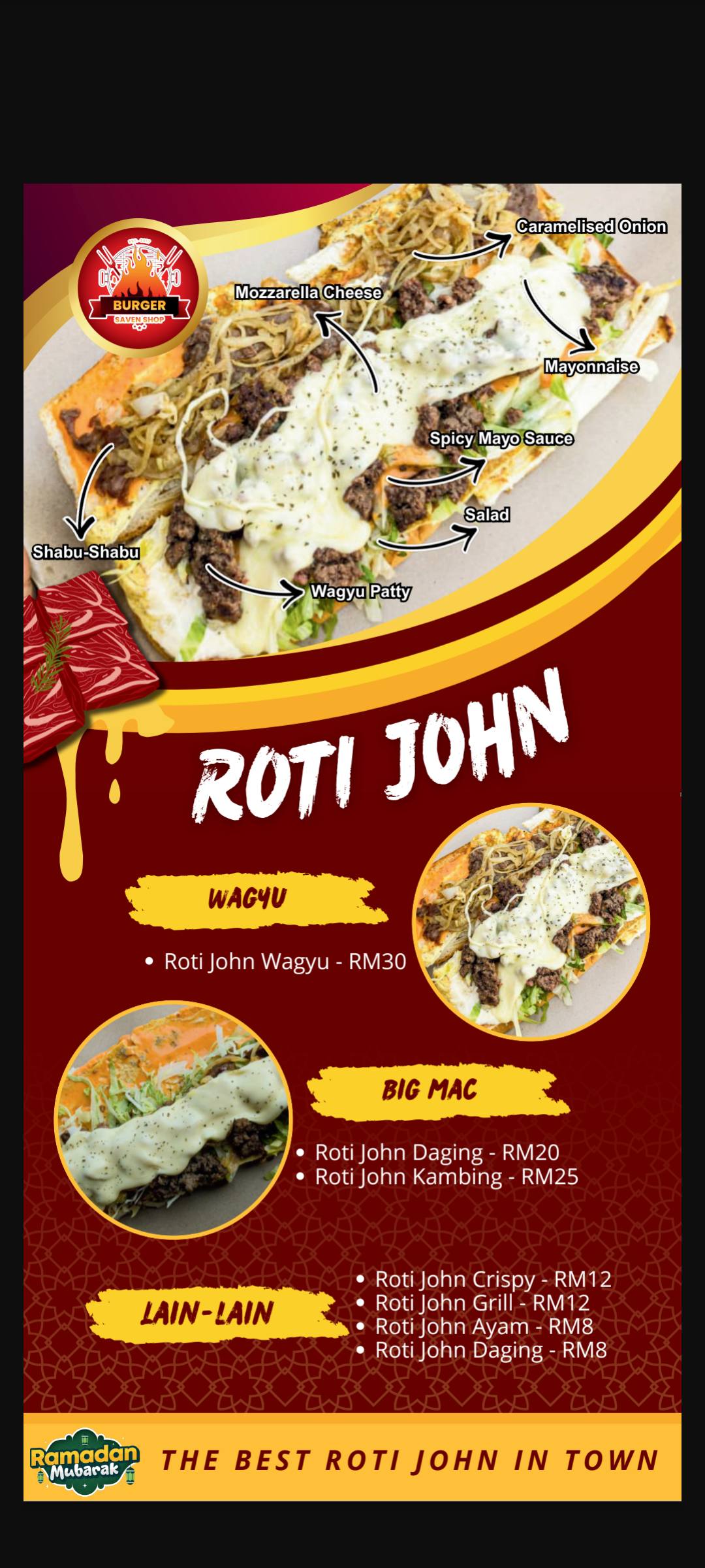 Savenshop Burger Facebook ad: BERBUKA BERSAMA SAVENSHOP BURGER