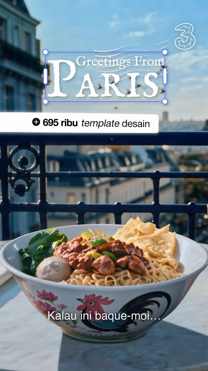 3 Indonesia Facebook ad: Skill editing makin naik, hasil konten makin kece.