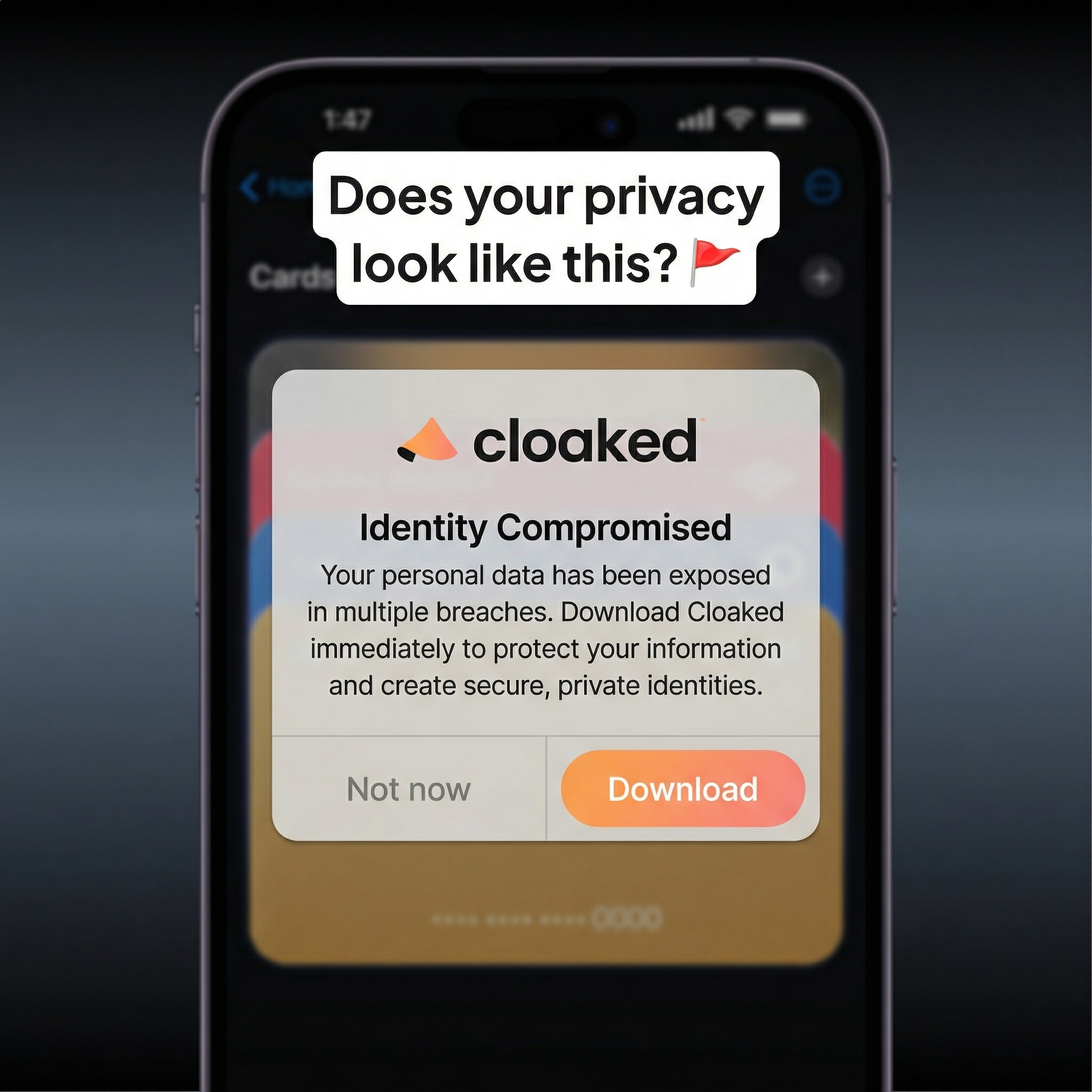 Cloaked Inc. Facebook ad