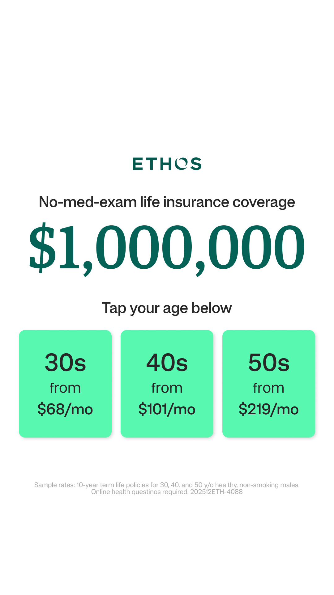 Ethos Facebook ad