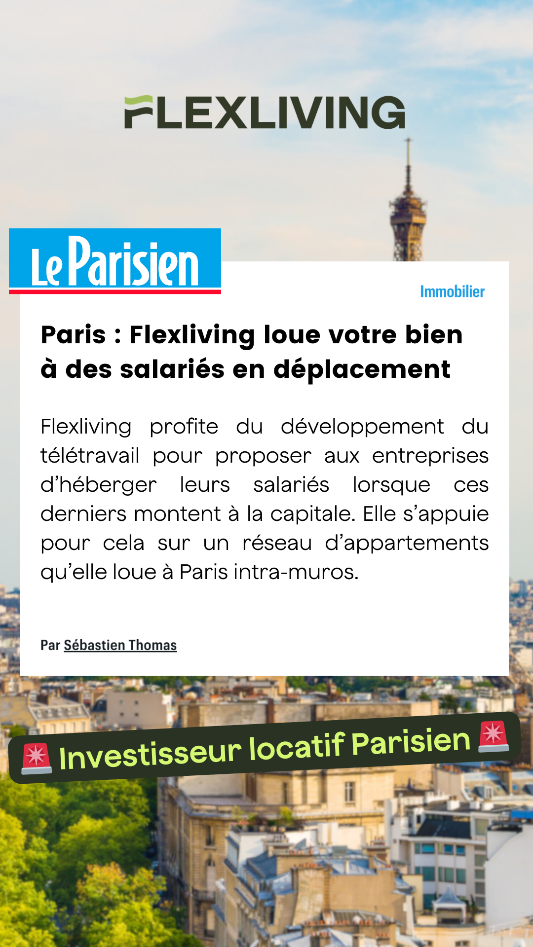 FlexLiving Facebook ad from Apr 13, 2026
