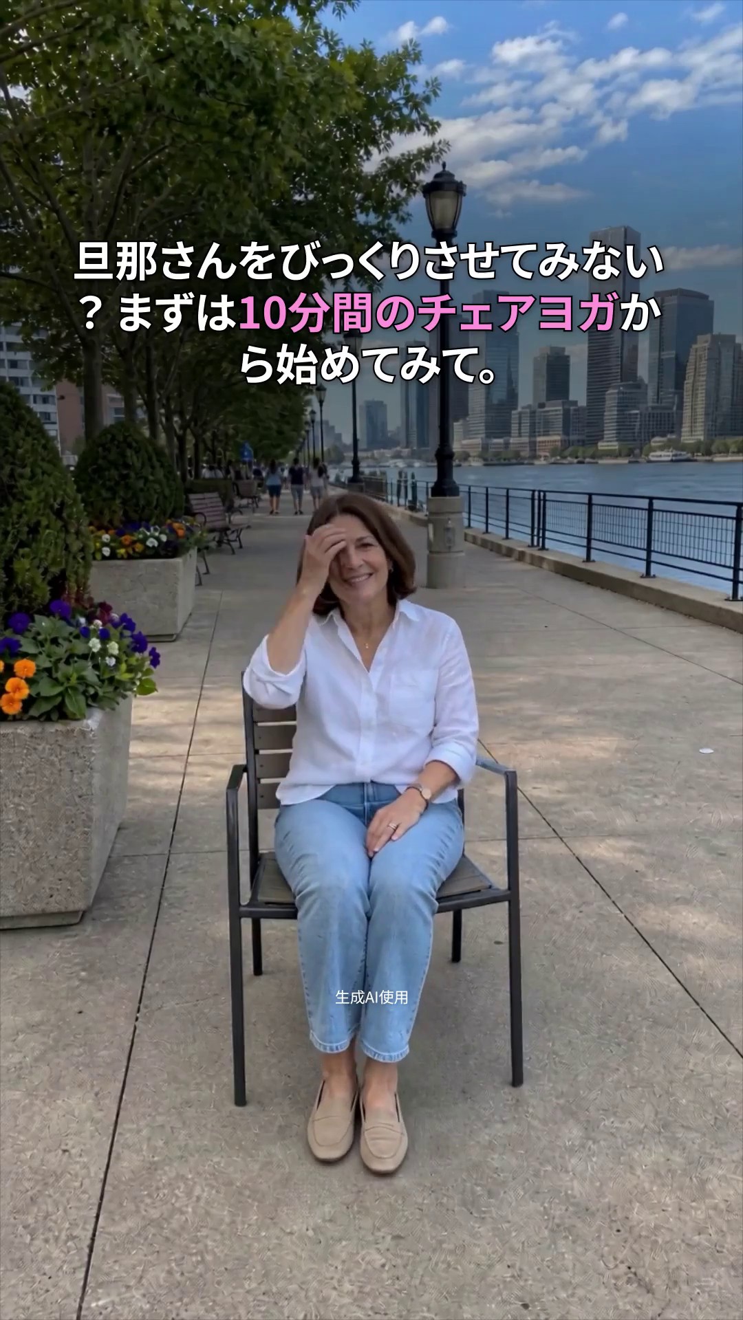 Tori Repa Facebook ad: 28日間シニア向け椅子のヨガ