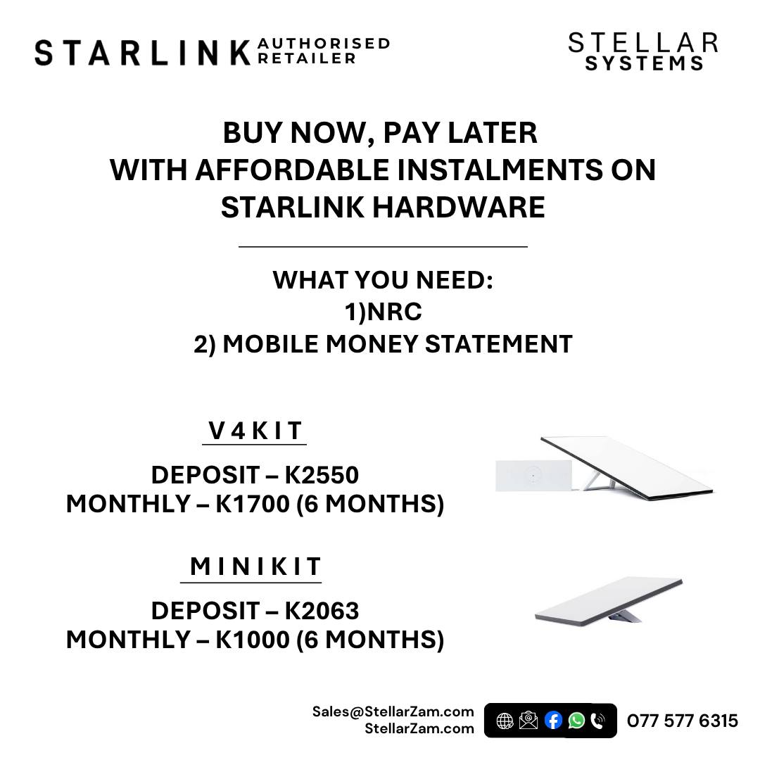 Stellar Systems Facebook ad: Starlink Zambia | Official Distributor | Stellar Systems