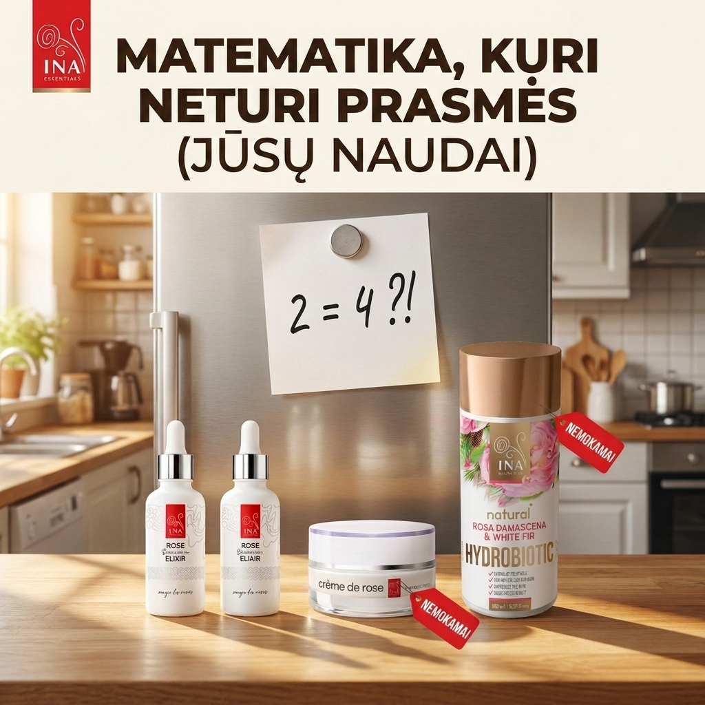 Organinė Kosmetika - InaEssentials.LT Facebook ad: Pirk 2 Rose Elixir serumus, kremas ir Hydrobiotic dovanų