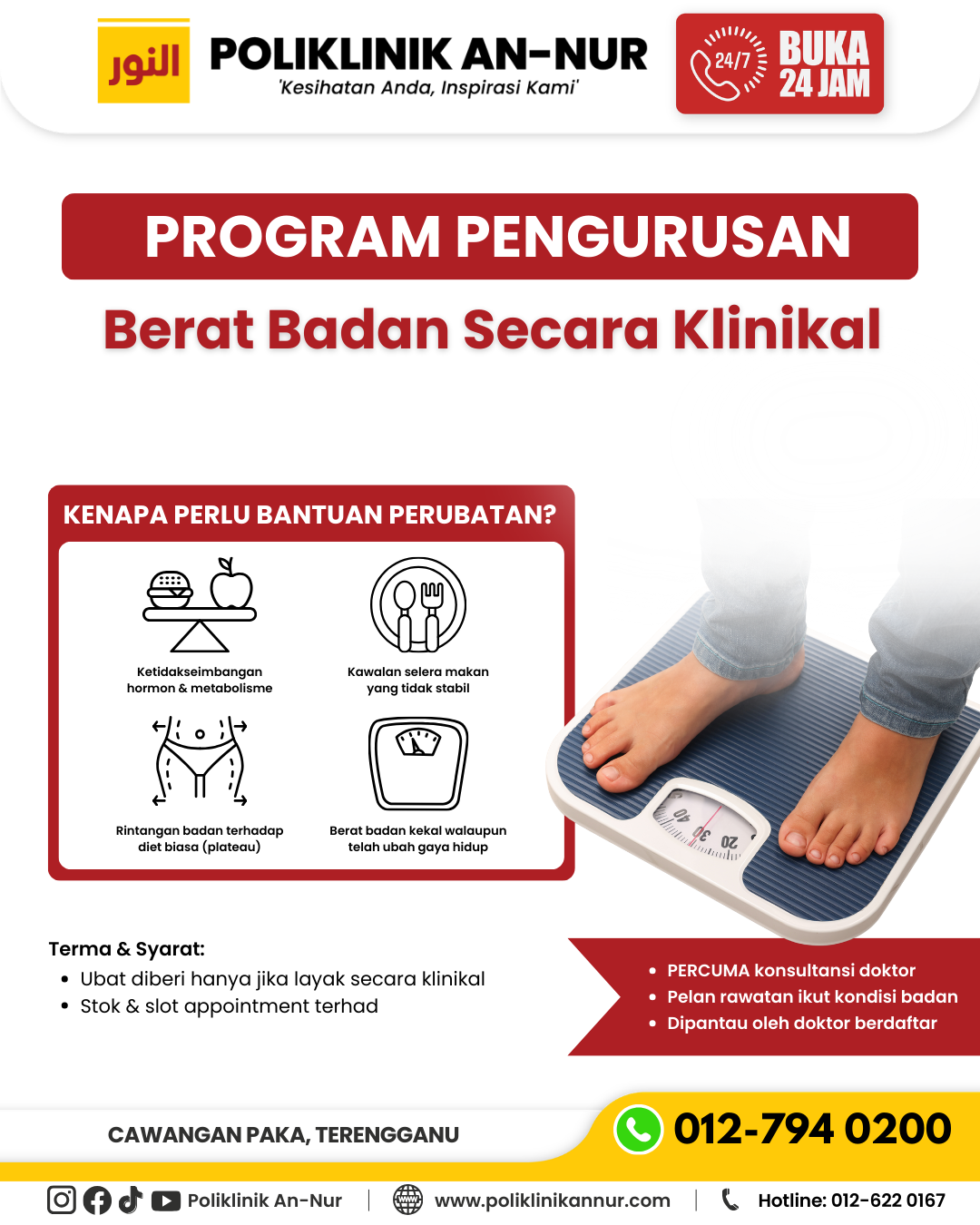 Poliklinik An-Nur Paka 24 Jam & X-Ray Facebook ad: Program Weight Management Klinik