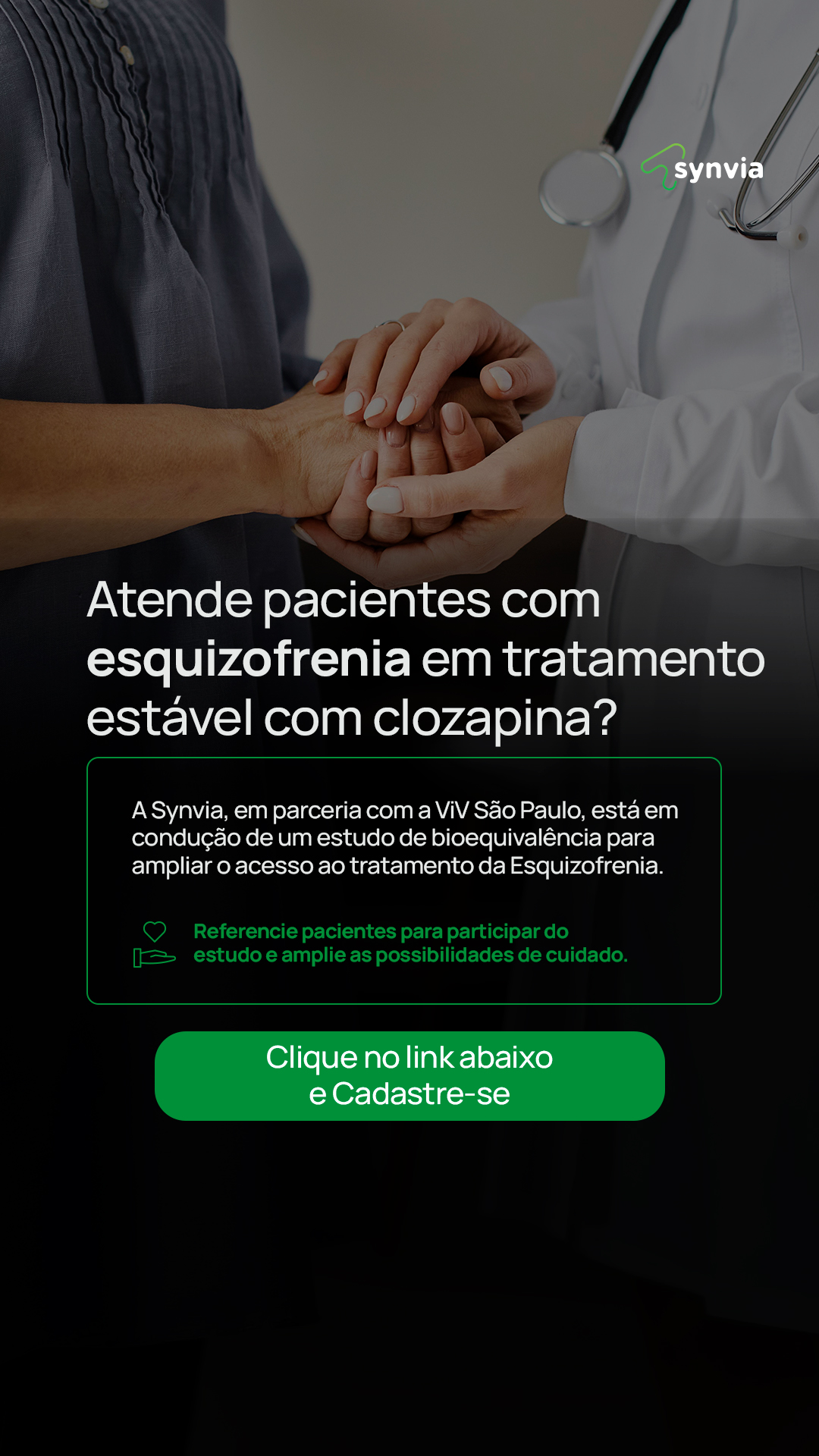 Synvia - Participantes Facebook ad: Estudo sobre clozapina 100 mg