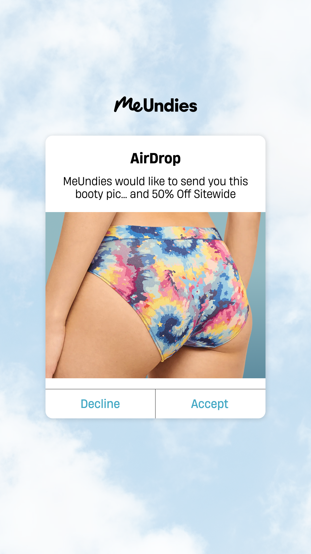MeUndies Facebook ad