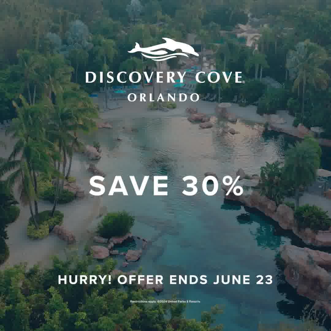 Discovery Cove Facebook ad from May 4, 2026