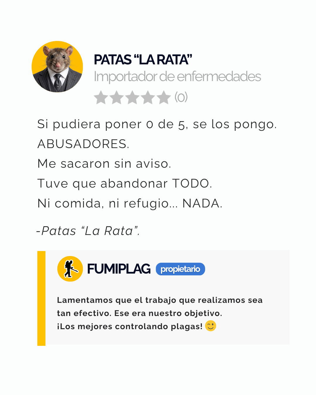 Fumiplag Pest Control Facebook ad