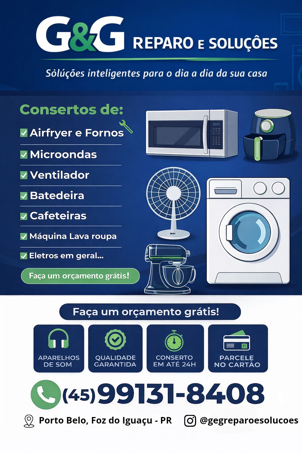 G&G Reparo e Soluções Facebook ad: Seu eletrodoméstico parou?