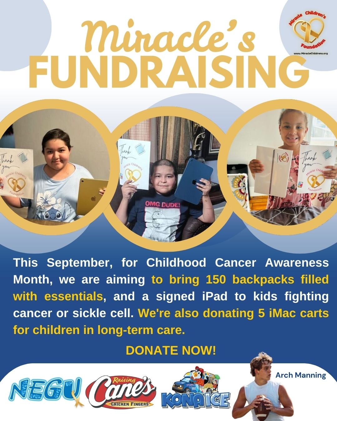 Miracle Children's Foundation Facebook ad: Children's Cancer Foundation: Enhancing Their Lives